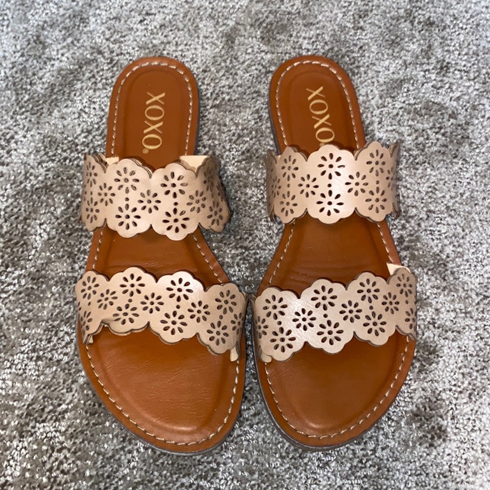 XOXO tan sandals
